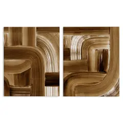 Stupell Industries Gentle Brown Brushstrokes 2 pc Canvas Wall Art Set Design by Grace Popp