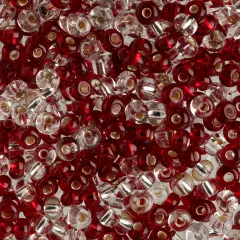 John Bead 6/0 Mixed Czech Glass Seed Beads, 100g Rubies & Diamond Mix