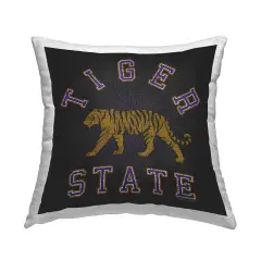 Vintage Tiger State Outdoor Printed Pillow Design by Spirit Animals/Life Is High, 18 x 7 x 18