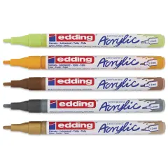 Edding Acrylic Paint Markers - Nature Colors, Set of 5, Fine