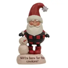 We're Here For The Cookies Resin Santa With Snowman