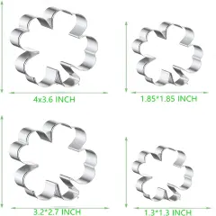 4-Piece Clover Cookie Cutter Set - Patrick's Day Shamrock 4p-clover