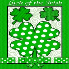 Luck of the Irish Flag Polka Dot Clover Banner