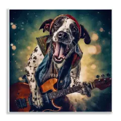 Stupell Industries Musician Dog Singing Wall Plaque Art Design by Sean Parnell
