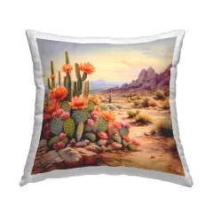 Southwestern Cactus Bunches Design by RB Throw Pillow 
