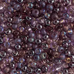 John Bead 6/0 Mixed Czech Glass Seed Beads, 100g Amethyst Mix