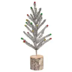 Snazzy Silver Tinsel Tree 16"