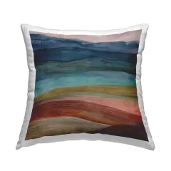 Earthy Desert Layers Decorative Printed Throw Pillow Design by Carol Robinson, 18 x 7 x 18