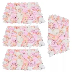 4pcs Artificial Rose Flower Wall Hydrangea Panel Bouquet Wedding Party Home Deco