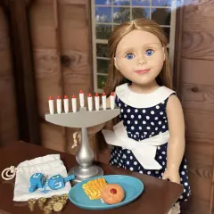 The Queen&rsquo;s Treasures 18 Inch Doll 22 Piece Hanukkah Play Accessory and Food Set