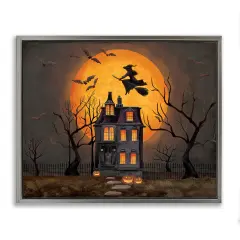 Stupell Industries Haunted Night Mansion Floating Frame, design by Nicole Tamarin