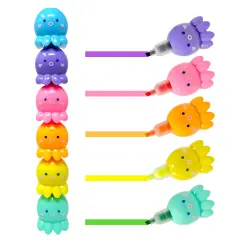 Wrapables Mini Stackable Highlighters, Cute Multi-color Markers, Octopus