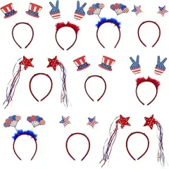 4E's Novelty 10 Pack 4th of July Headband &ndash; Patriotic Accessories for Kids & Adults