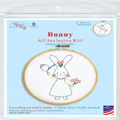 Jack Dempsey Stamped Hoop Kits 6"-Bunny