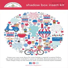 Doodlebug Desgin Shadow Box Insert Kit-Hometown USA