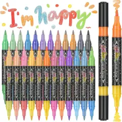 48 Colors Duo Glitter Brush Markers