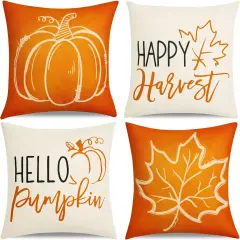 Fall Decor-Throw Pillow Covers 18x18 in Set of 4