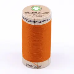 300 Yards Natural Organic Pima Cotton Sewing Thread Tangelo 30wt