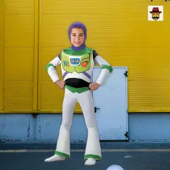 Boys Toy Story Buzz Lightyear Deluxe Costume Bodysuit With Hood