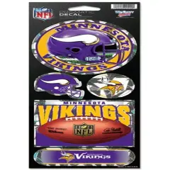 Wincraft NFL Minnesota Vikings Prismatic Stickers, Team Color, One Size