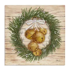 Stupell Industries Winter Bells Wreath Canvas Wall Art Design by Paul Brent