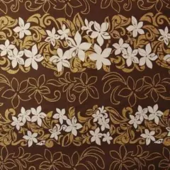 1 Yard Tiare Garden Glitter Polyester Poplin Fabric, 60" Wide Inspired BROWN