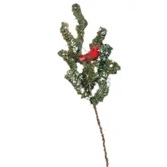 German Twig Spray With Cardinal, 18"