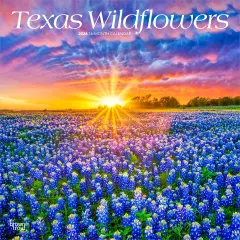 Texas Wildflowers | 2026 12 x 24 Inch (Hanging) Monthly Square Wall Calendar | Plastic-Free