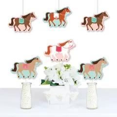 Big Dot of Happiness Run Wild Horses - Decorations DIY Pony Birthday Party Essentials - Set of 20