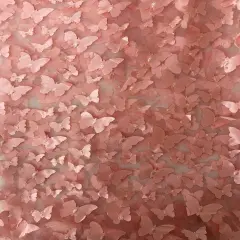 1 Yard 3D Butterfly Embroidered Satin Lace Polyester Fabric Elegant Material 60 Inch Width Pink