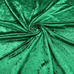 1 Yard Crushed Stretch Panne Velvet Fabric Polyester Spandex, Wide, Soft Velour Texture Flag Green