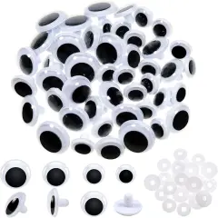 50pcs Black Wiggle Googly Eyes Plastic Safety Eyes 15mm 18mm 20mm 23mm