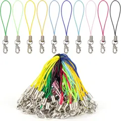 100 Pack Colorful Strap Charm Cords with Lobster Clasp