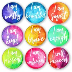 9-Piece Motivational Magnets for Fridge/ Locker/ Bulletin Board, Bright Positive Refrigerator Magnet Multicolor