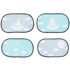 Car Sun Shade for Baby, 4 Cloud Designs with Carrying Bag (20x12 In, 4 Pack)