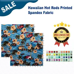 Hawaiian Hot Rods Printed Spandex Fabric
