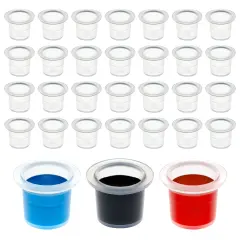 2000 Pack Small Disposable Tattoo Ink Caps, Pigment Cups for Microblading (9mm) Clear