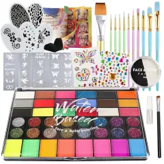 42 Color Face Painting Kit(42 Color + 30g Black and White Face Painting Kit)