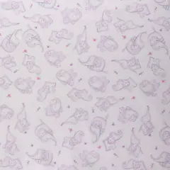 Mook Fabrics Elephant Flower Printed PUL Fabric [60 in. Wide] Lilac - By The Yard