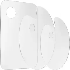 3pcs Acrylic Paint Palette Clear Art Palette for Adults & Kids, Transparent Non-Stick Oil Paint Palette with Protective Kraft for DIY Craft Art Painting Plate