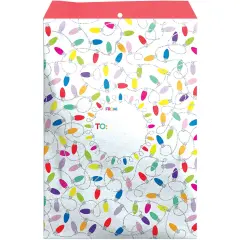 Pack/6: Christmas Lights White Theme Mailing Envelope - 11 x 1/2 x 15-1/2"