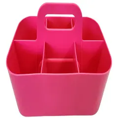 Enjoy Organizer Small Stackable and Portable Simple 6-Compartment Art Caddy - Made In USA Pink