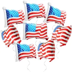 8 Pack American Flag Patriotic Party Foil Balloons, Aluminum Helium 4th Of July Balloon For Independence Day, Labor Day, Memorial Day, US Election Holiday Event Celebration Decorations