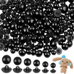 320pcs Black Crochet Eyes - 8mm to 15mm