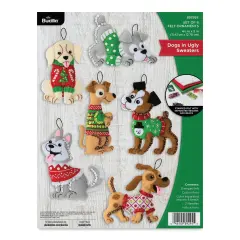 Bucilla Holiday Felt Ornament Kit - Dogs In Ugly Sweaters