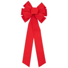 Northlight 14" x 34" Red 11-Loop Velveteen Christmas Bow Decoration