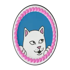 Whimsical Practicality's Rip N Dip Lord Nermal Peeking Edible Icing Image Cake Topper