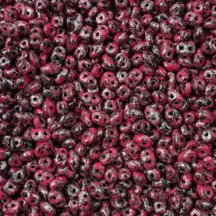 Matubo 2-Hole Czech Glass Jet Tweedy Superduo Beads, 100g Pink