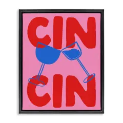 Stupell Industries Bold Cin Cin Cheers Floating Frame Design by House of Lulu