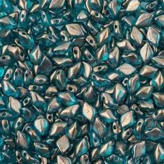 Matubo 2-Hole Czech Glass Crystal Halo Gemduo Beads, 50g Celestial Blue